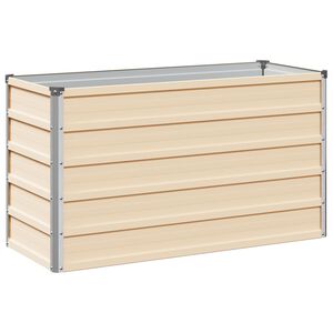 vidaXL Raised Garden Bed Ivory 100 x 40 x 55 cm cold-rolled steel