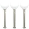 vidaXL Bollard Lights with Sensor 3 pcs 80 cm Stainless Steel IP44