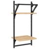 vidaXL 2-Tier Wall Shelves with Bars 2 pcs Sonoma Oak 30x25x65 cm