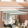 vidaXL Retractable Awning Green and White 300 x 250 cm
