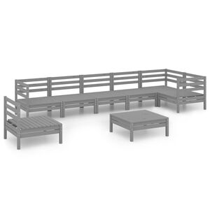 vidaXL Garden Lounge Set | Grey | Solid Pinewood | Standard | Modular