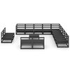 vidaXL 14 Piece Garden Lounge Set Black Solid Pinewood