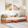 vidaXL Daybed with Mattress Wax Brown 80x200 cm Solid Wood Pine