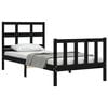 vidaXL Bed Frame without Mattress Black Small Single Solid Wood Pine