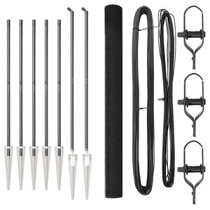 vidaXL Fence Post Grey 10 x 1.6 m (16 x 16 mm mesh) Steel and PVC