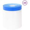 vidaXL Masking Film with Adhesive Tape 12 pcs Transparent and Blue