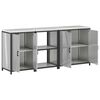 vidaXL Kitchen Storage Set with Shelf Other 3 pcs Silver Steel