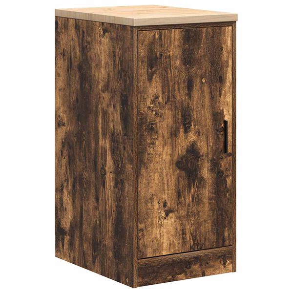 vidaXL Garage Storage Cabinet Smoked Oak 40x51x85 cm Solid Wood Pine