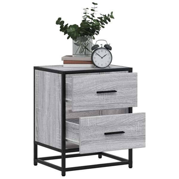 vidaXL Bedside Cabinet Grey Sonoma 40x31x50 cm Engineered Wood