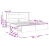 vidaXL Bed Frame with Drawer Concrete Grey 180 x 200 cm Engineer Wood