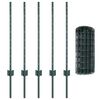 vidaXL Fence with Post Green 0.8 x 10 m Steel