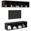 vidaXL TV Cabinet Set Wall-mounted 4 pcs Black Oak Engineered Wood