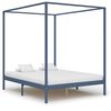 vidaXL Canopy Bed Frame without Mattress Grey Solid Wood 160x200 cm (283278+2x321989)