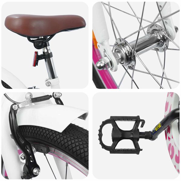 vidaXL Kids Bike 20'' for 6-11 Years Old White