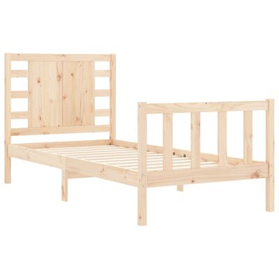 vidaXL Bed Frame with Headboard 90x200 cm Solid Wood | vidaXL.ie