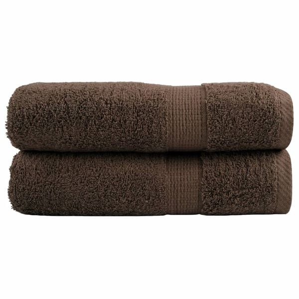 vidaXL Premium Hand Towels "SOLUND" 2 pcs Brown 50x100 cm 600 gsm