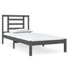 vidaXL Bed Frame without Mattress Grey 90x190 cm Single Solid Wood Pine