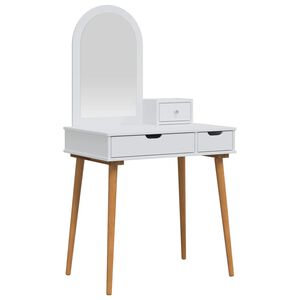 vidaXL Dressing Table Set FAUSKE 3 pcs White 76 x 50 x 143 cm