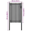 vidaXL Garden Fence Gate Steel 1x2.25 m Anthracite