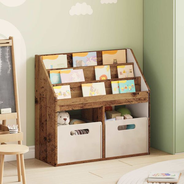 vidaXL Kids Bookshelf Old Wood 72.5 x 29.5 x 69 cm Engineered Wood