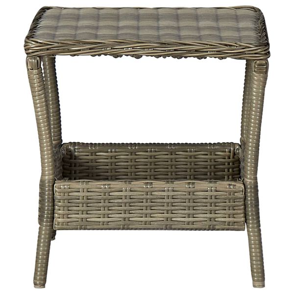vidaXL Garden Table Brown 45x45x46.5 cm Poly Rattan