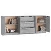 vidaXL 3 Piece Sideboards Grey Sonama Engineered Wood