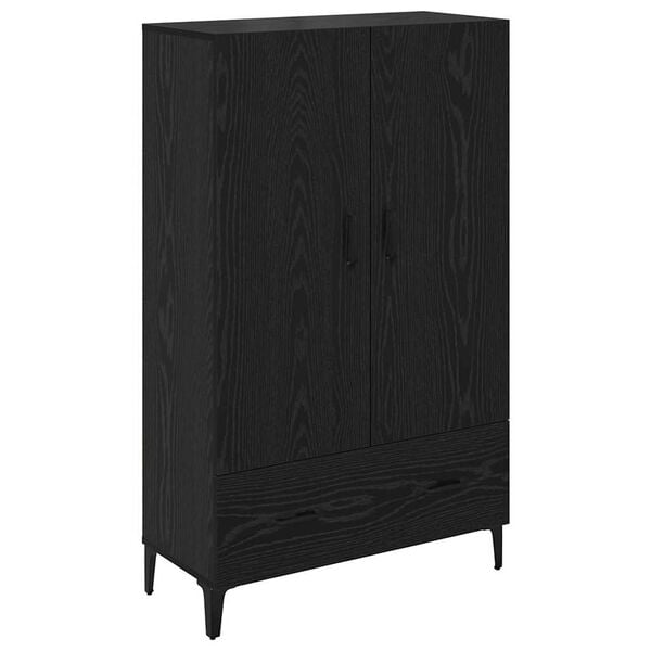 vidaXL Highboard Black Oak 70 x 31 x 115 cm Engineered Wood and Iron