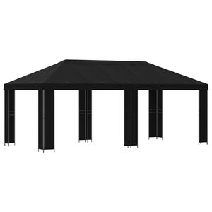 vidaXL Garden Gazebo 6 x 3 m Black Polyester and Steel 190 gsm