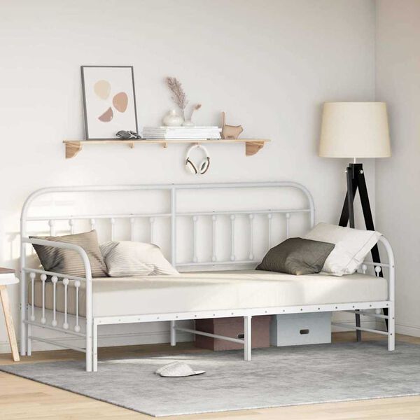 vidaXL Daybed Frame White 100 x 200 cm Powder-Coated Steel