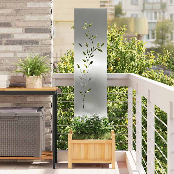 vidaXL Garden Privacy Screen Silver 32 x 140 cm Galvanised steel
