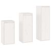 vidaXL 3 Piece TV Cabinet Set White Solid Wood Pine