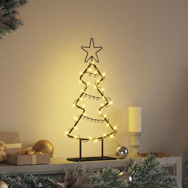 vidaXL Metal Christmas Tree with Stand Black 60 cm Steel