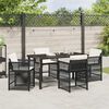 vidaXL Garden Dining Set 5 pcs Black Poly Rattan
