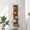 vidaXL Wall Corner Shelf Old Wood 36.5x36.5x140 cm Engineered Wood