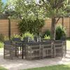 vidaXL Garden Dining Set 9 pcs Grey Powder-Coated Steel