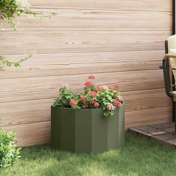 vidaXL Planter Olive Green 60 x 30 x 35 cm Steel
