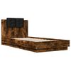 vidaXL Bed Frame with LED without Mattress Smoked Oak 90x200 cm