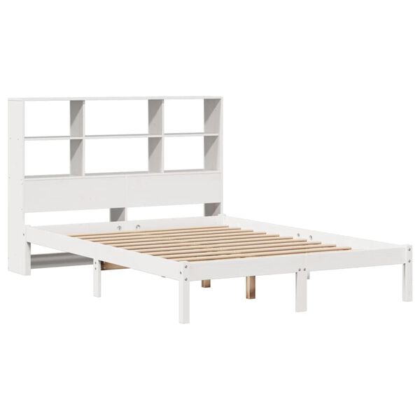 vidaXL Bookcase Bed without Mattress White 120x200 cm Solid Wood Pine