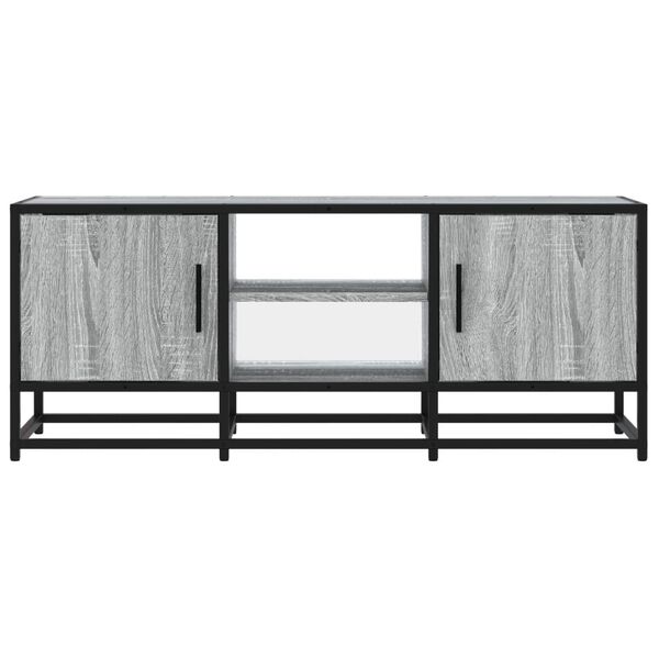 vidaXL TV Cabinet Grey Sonoma 100x35x41 cm Engineered Wood and Metal