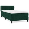 vidaXL Box Spring Bed with Mattress Dark Green 90x190 cm Velvet