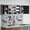 vidaXL Tool Cabinet Set with Shelf 4 pcs Black Powder-Coated Steel