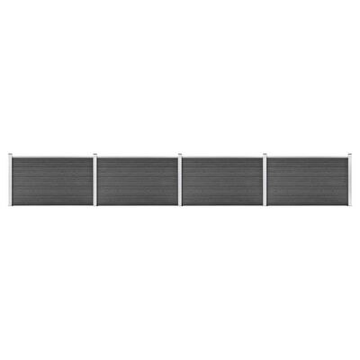 vidaXL Fence Panel Set WPC 699x105 cm Black