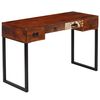 vidaXL Desk Solid Acacia Wood and Real Leather 117x50x76 cm