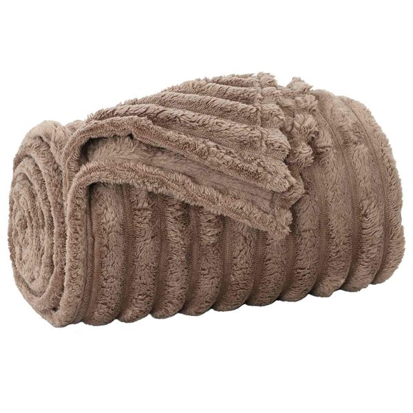 vidaXL Throw Blanket Camel 150 x 130 cm Fleece