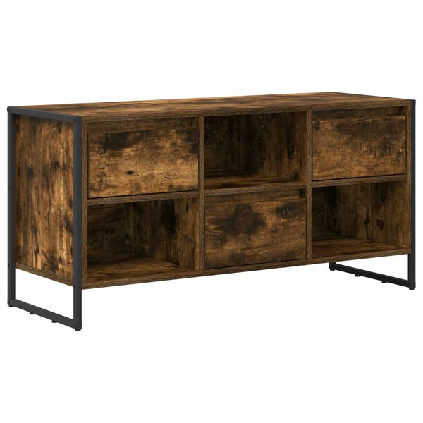 vidaXL TV Cabinet Smoke Oak 100 x 36 x 49.5 cm Engineered Wood