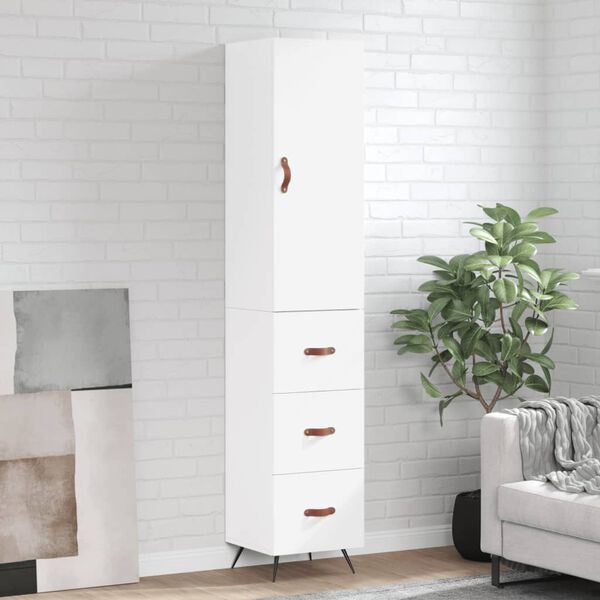 vidaXL Highboard White 34.5x34x180 cm Engineered Wood