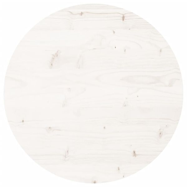 vidaXL Table Top Round White &Oslash;50x3 cm Solid Wood Pine