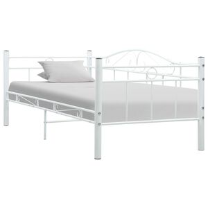 vidaXL Daybed Frame without Mattress White Metal 90x200cm