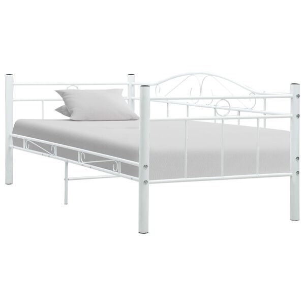 vidaXL Daybed Frame without Mattress White Metal 90x200cm
