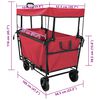 vidaXL Folding Hand Trolley Red 105 x 56.5 x 116 cm Oxford Cloth